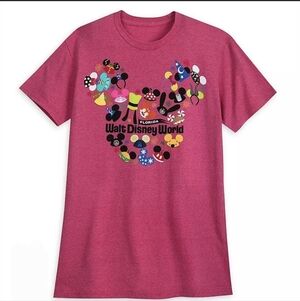 Disney World Florida Red/Pink T Shirt Mickey Mouse & Friends Women's Size M